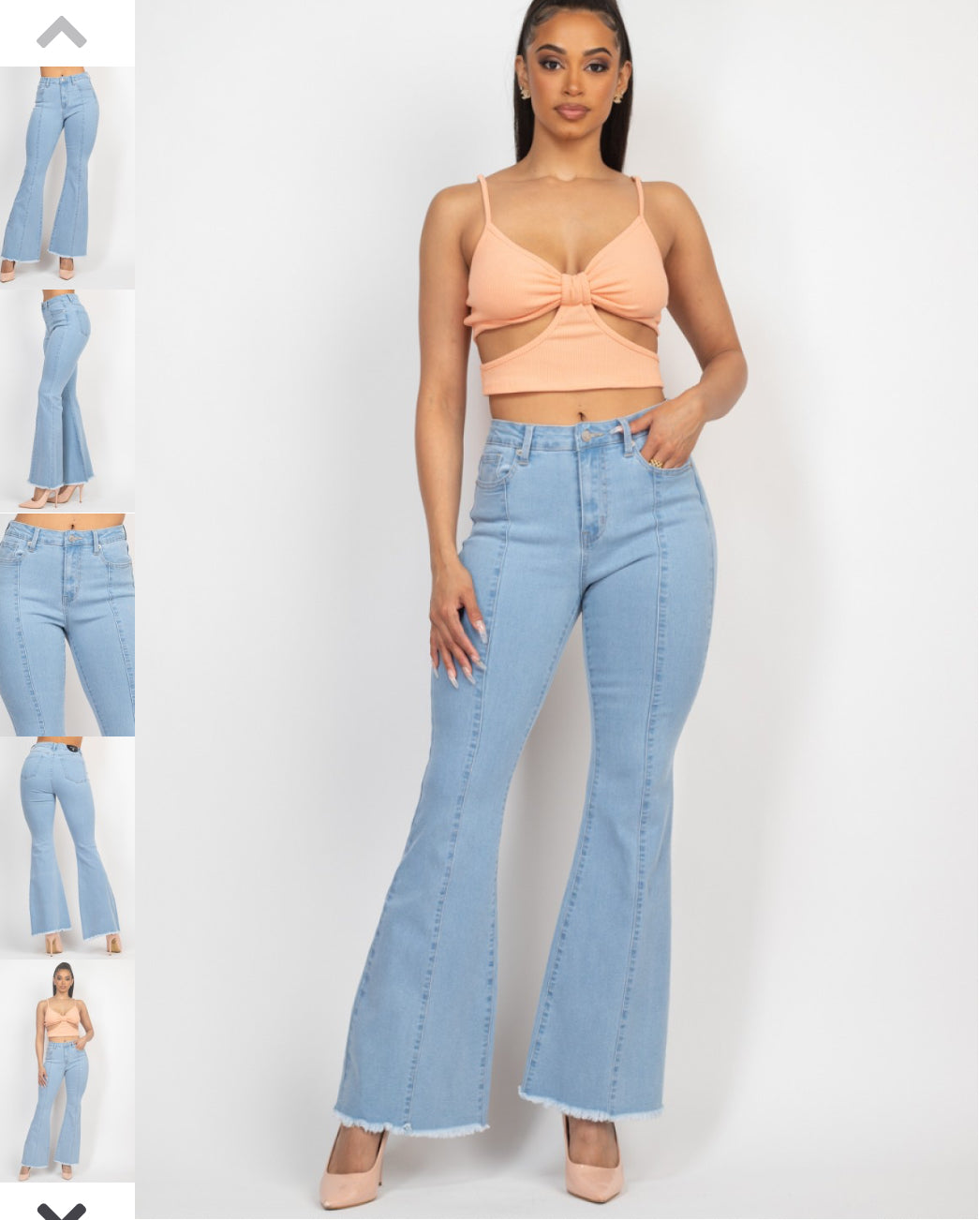 Cutting Ham Bell Bottom Jeans
