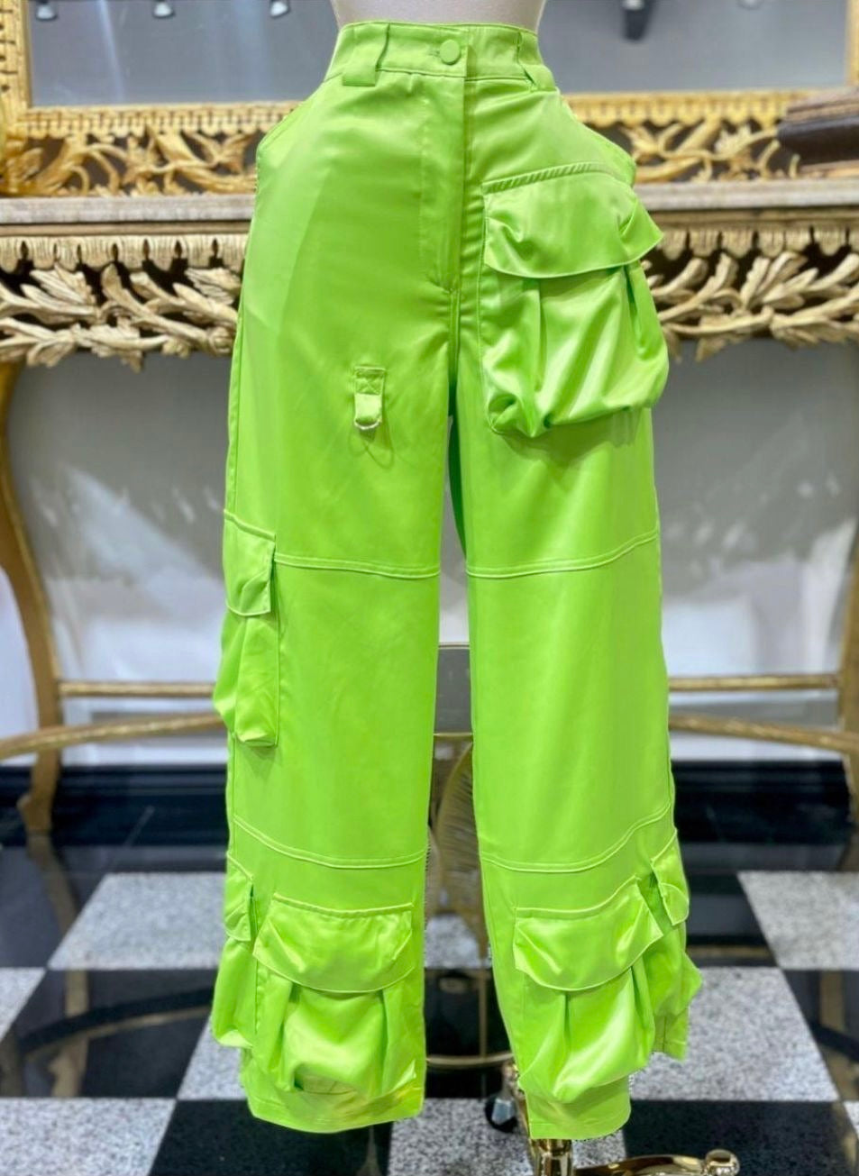 CARGO SATIN PANTS