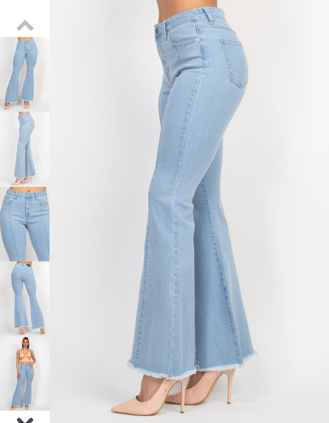 Cutting Ham Bell Bottom Jeans