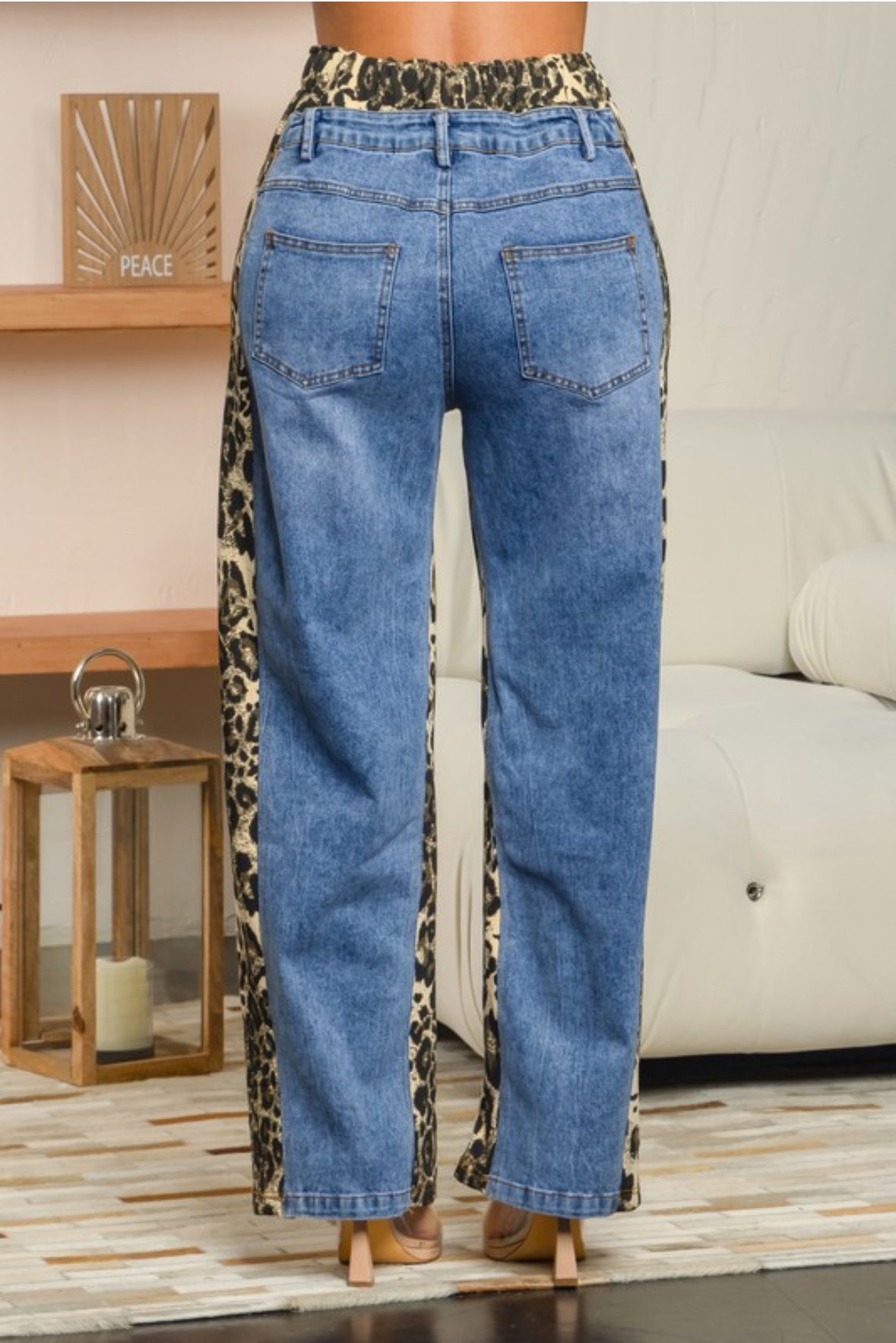 ANIMAL PRINT CONTRAST PANTS