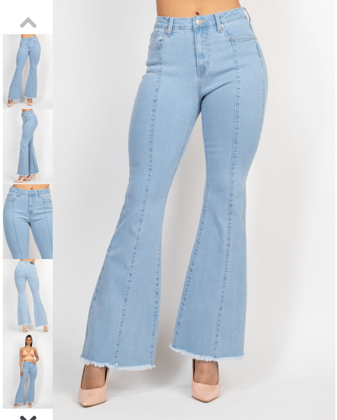Cutting Ham Bell Bottom Jeans
